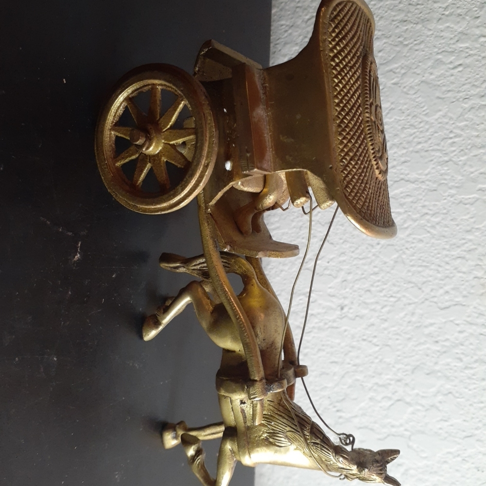 EXQUISITE Baroque French Style 7" Brass Stage Coach Sculpture. - Picture 2 of 6
